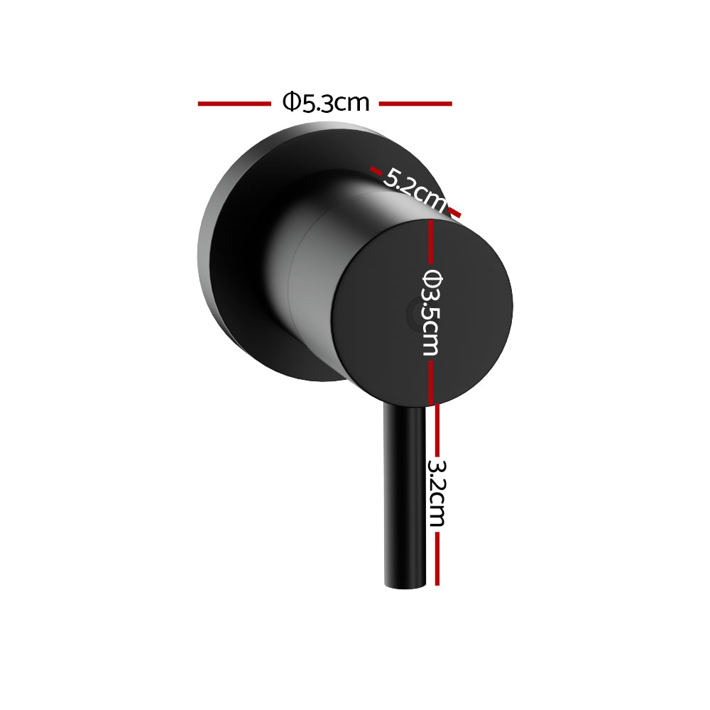 Cefito Basin Twin Tap Wall Round Brass Faucet Shower Bathtub Black TAP-A-TAPS-RO-BK