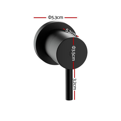 Cefito Basin Twin Tap Wall Round Brass Faucet Shower Bathtub Black TAP-A-TAPS-RO-BK