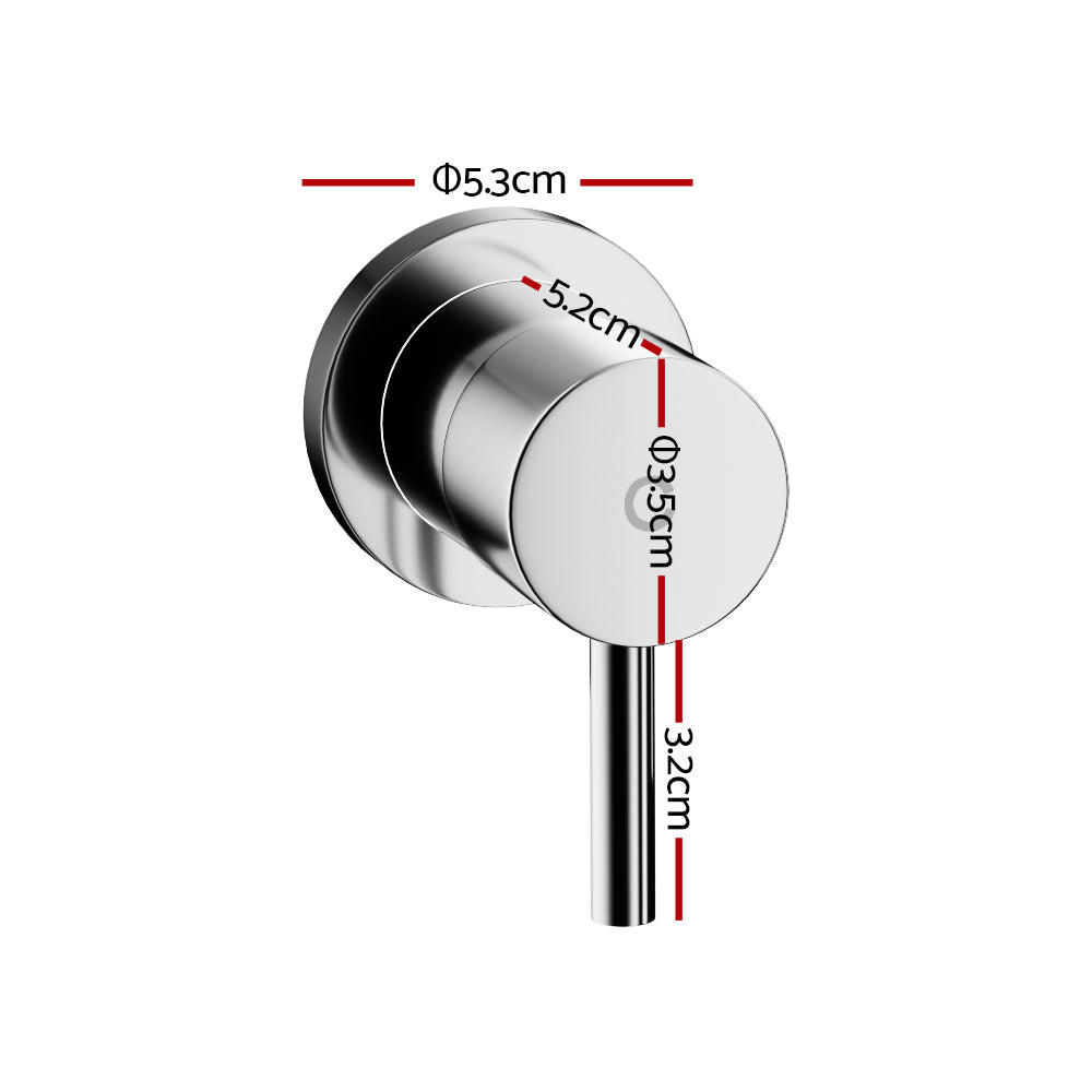 Cefito Basin Twin Tap Wall Round Brass Faucet Shower Bathtub Chrome TAP-A-TAPS-RO-SI