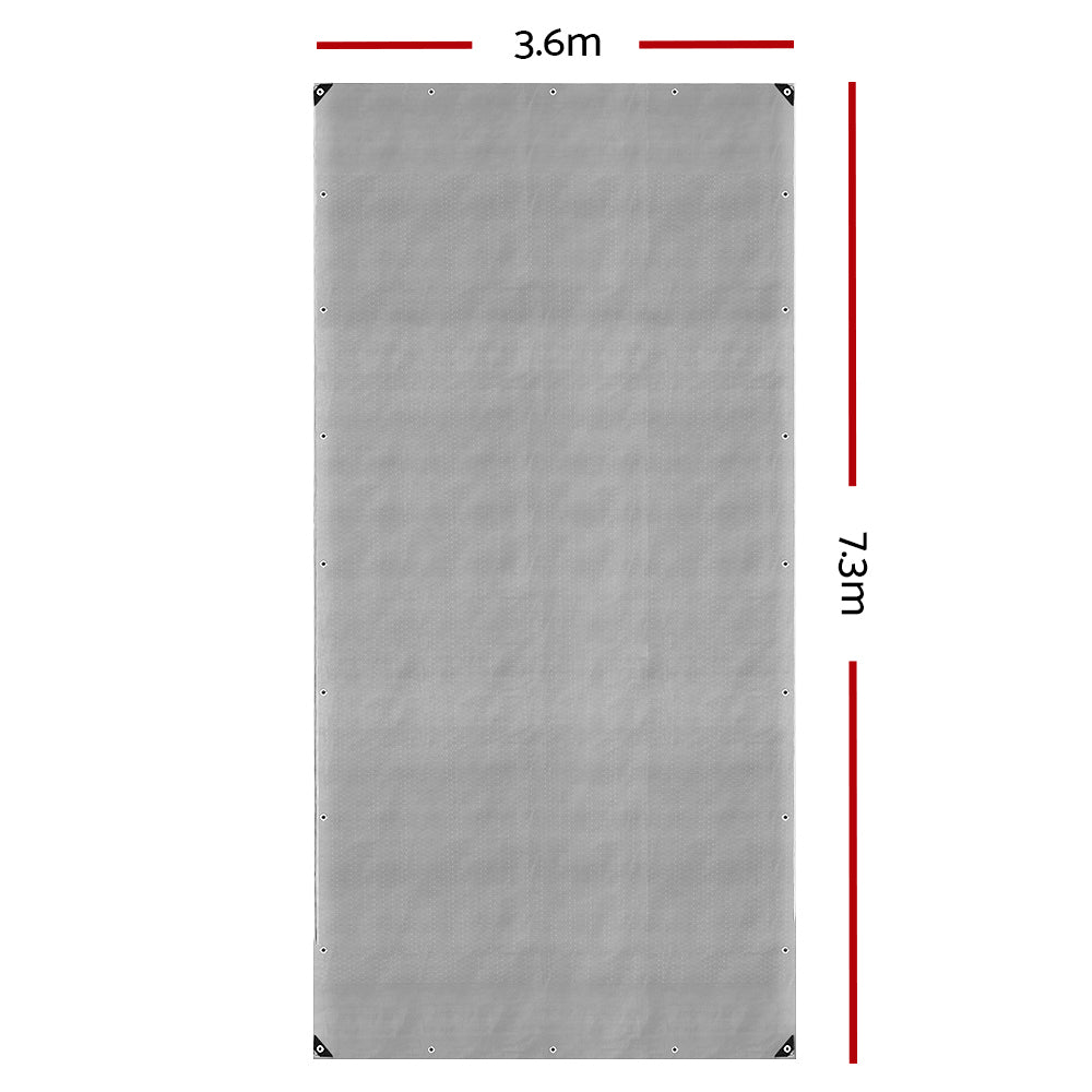 Instahut Tarp Tarpaulin 3.6x7.3m Canvas Camping Heavy Duty Sun Cover TARP-BKSI-36X73