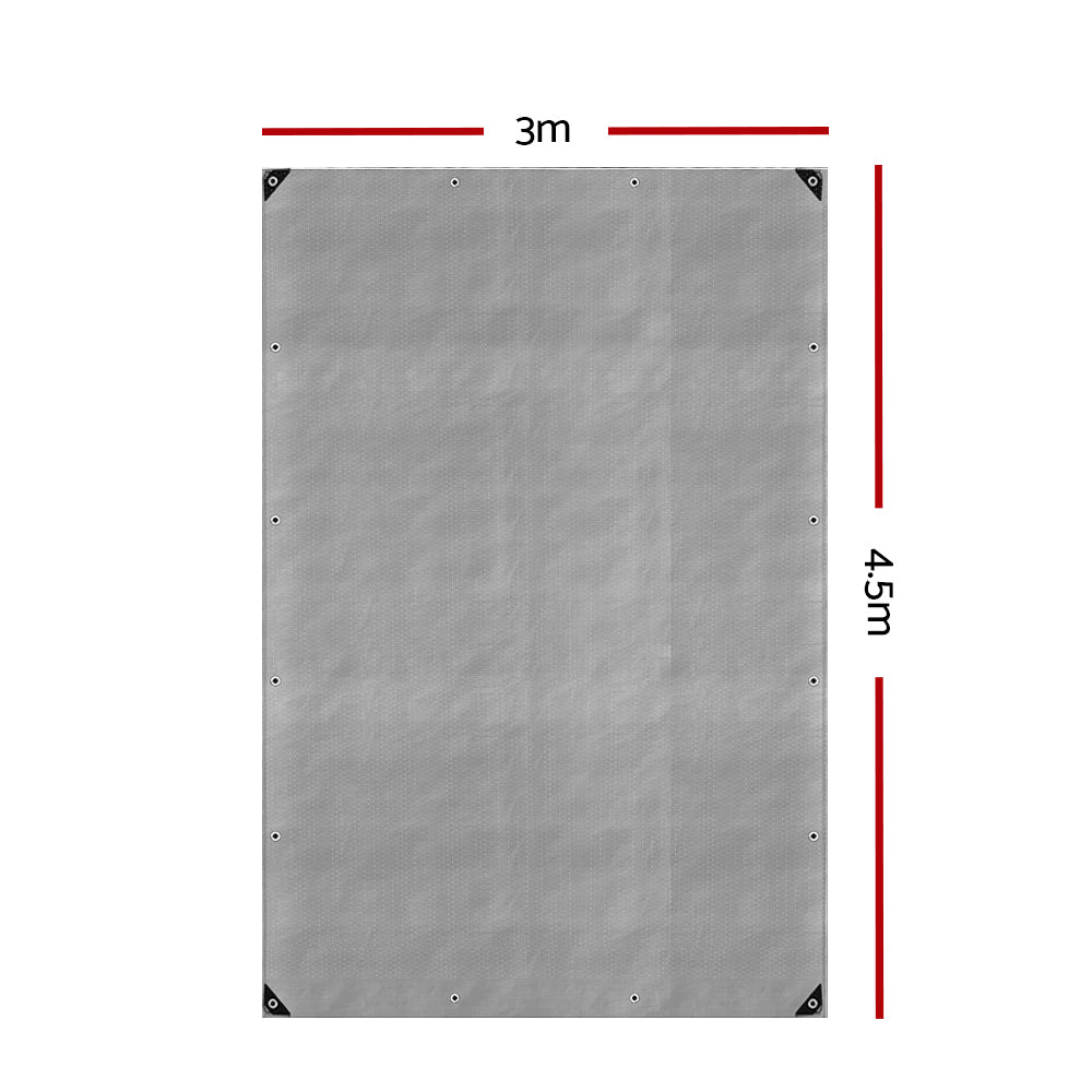 Instahut Tarp Tarpaulin 3x4.5m Canvas Camping Heavy Duty Sun Cover TARP-BKSI-3X45