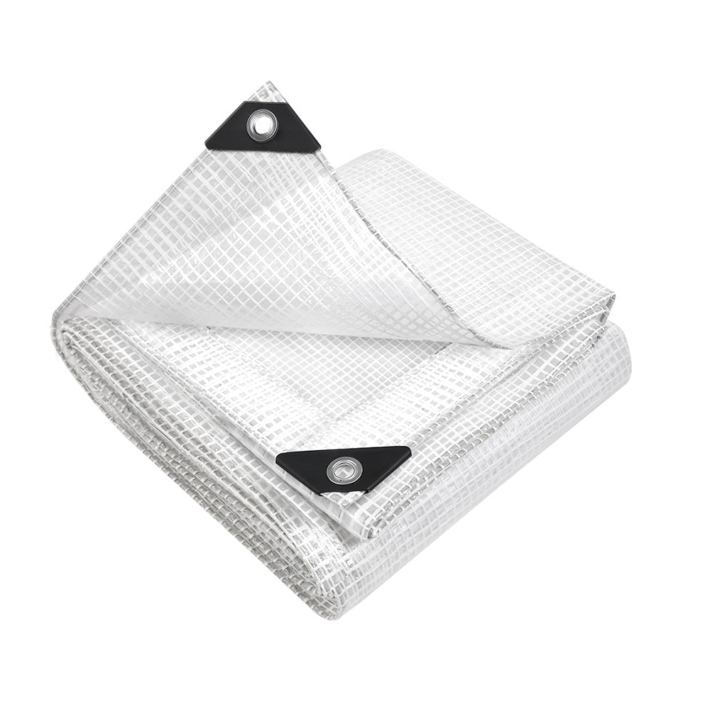 Instahut Tarp Tarpaulin 2x3m Canvas Camping Heavy Duty Sun Cover TARP-CLEAR-2X3
