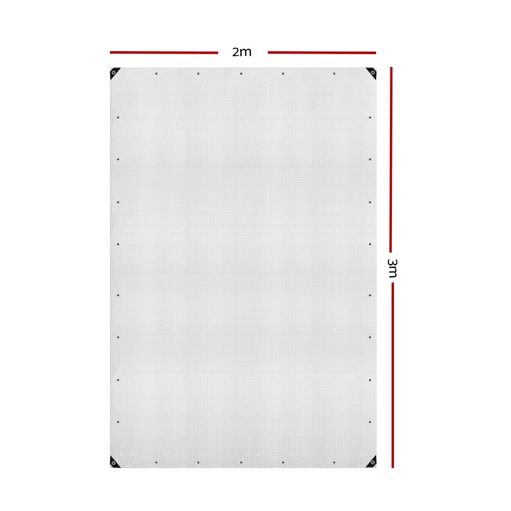 Instahut Tarp Tarpaulin 2x3m Canvas Camping Heavy Duty Sun Cover TARP-CLEAR-2X3