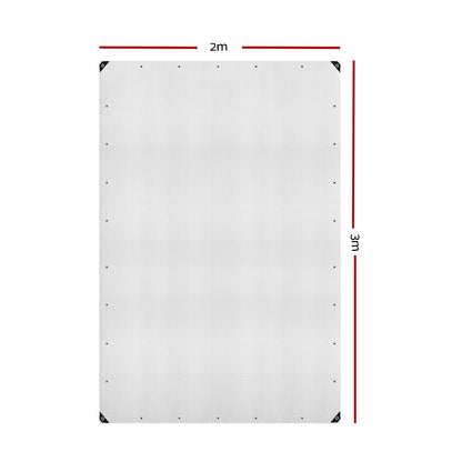 Instahut Tarp Tarpaulin 2x3m Canvas Camping Heavy Duty Sun Cover TARP-CLEAR-2X3