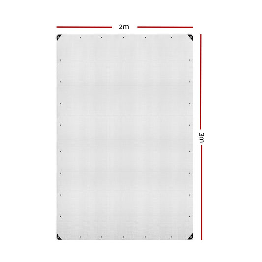 Instahut Tarp Tarpaulin 2x3m Canvas Camping Heavy Duty Sun Cover TARP-CLEAR-2X3