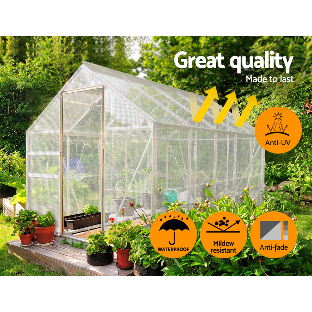 Instahut Tarp Tarpaulin 3x4m Canvas Heavy Duty Camping Cover Clear TARP-CLEAR-3X4