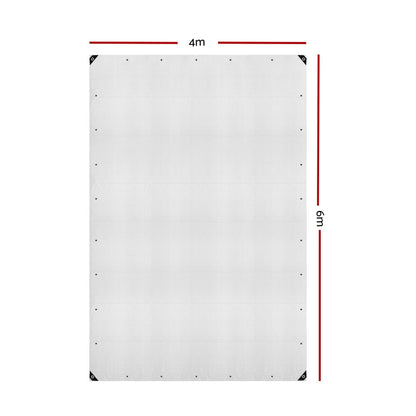 Instahut Tarp Tarpaulin 4x6m Canvas Heavy Duty Camping Cover Clear TARP-CLEAR-4X6