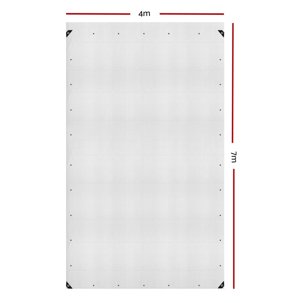 Instahut Tarp Tarpaulin 4x7m Canvas Heavy Duty Camping Cover Clear TARP-CLEAR-4X7