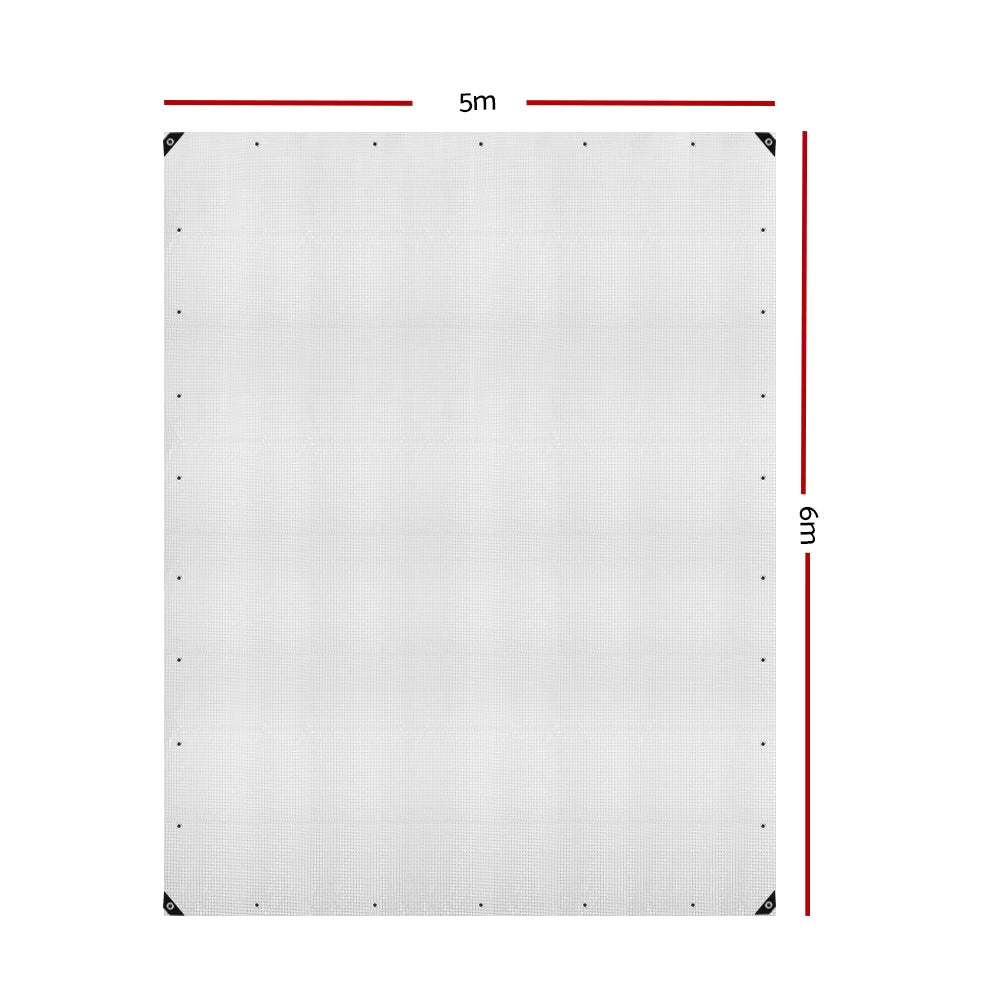 Instahut Tarp Tarpaulin 5x6m Canvas Heavy Duty Camping Cover Clear TARP-CLEAR-5X6