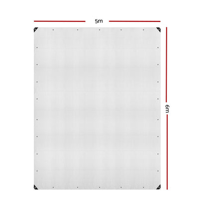Instahut Tarp Tarpaulin 5x6m Canvas Heavy Duty Camping Cover Clear TARP-CLEAR-5X6