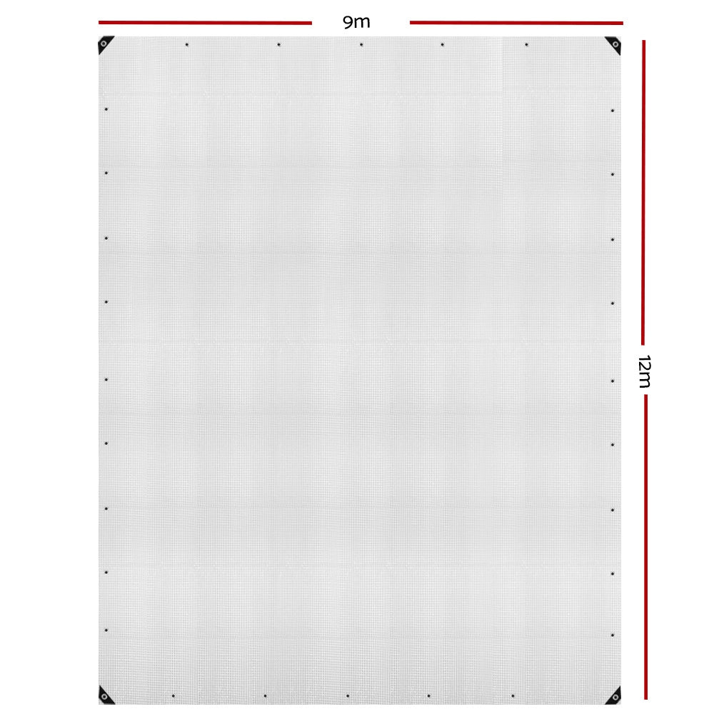 Instahut Tarp Tarpaulin 9x12m Canvas Heavy Duty Camping Cover Clear TARP-CLEAR-9X12