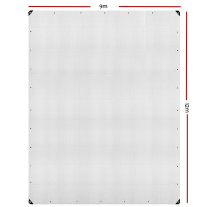 Instahut Tarp Tarpaulin 9x12m Canvas Heavy Duty Camping Cover Clear TARP-CLEAR-9X12