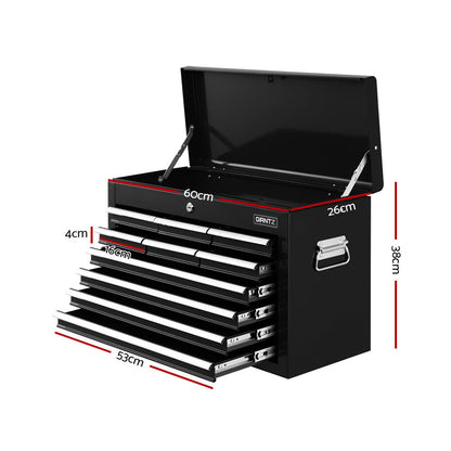 Giantz 10 Drawer Tool Box Cabinet Chest Toolbox Storage Garage Organiser Black TB-10DR-CHEST-BK