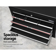 Giantz 10 Drawer Tool Box Cabinet Chest Toolbox Storage Garage Organiser Black