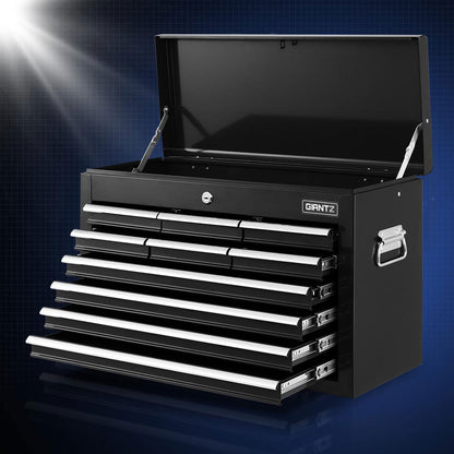 Giantz 10 Drawer Tool Box Cabinet Chest Toolbox Storage Garage Organiser Black TB-10DR-CHEST-BK