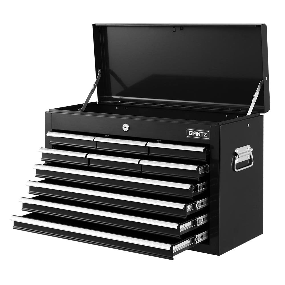 Giantz 10 Drawer Tool Box Cabinet Chest Toolbox Storage Garage Organiser Black TB-10DR-CHEST-BK
