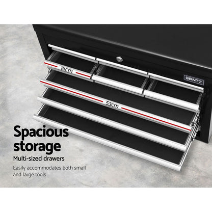 Giantz 10 Drawer Tool Box Cabinet Chest Toolbox Storage Garage Organiser Grey TB-10DR-CHEST-BKGY