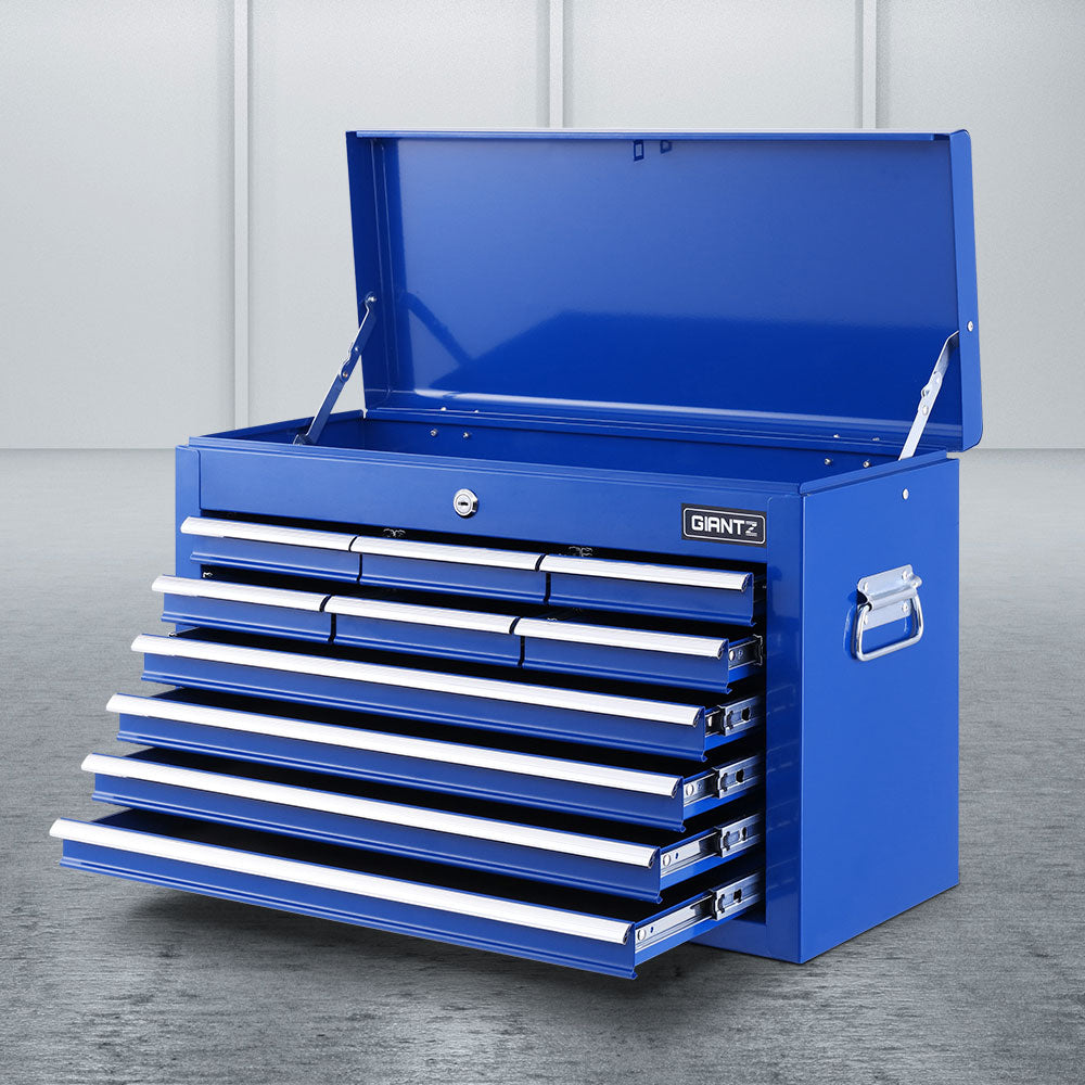 Giantz 10 Drawer Tool Box Cabinet Chest Toolbox Storage Garage Organiser Blue TB-10DR-CHEST-BL
