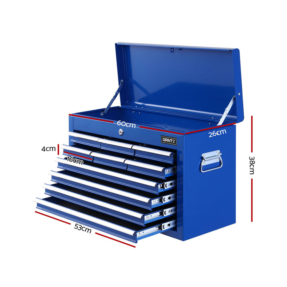 Giantz 10 Drawer Tool Box Cabinet Chest Toolbox Storage Garage Organiser Blue TB-10DR-CHEST-BL