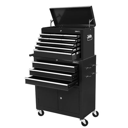 Giantz Tool Chest Trolley 12 Drawers Storage Cabinet Toolbox TB-12DR-93-BK
