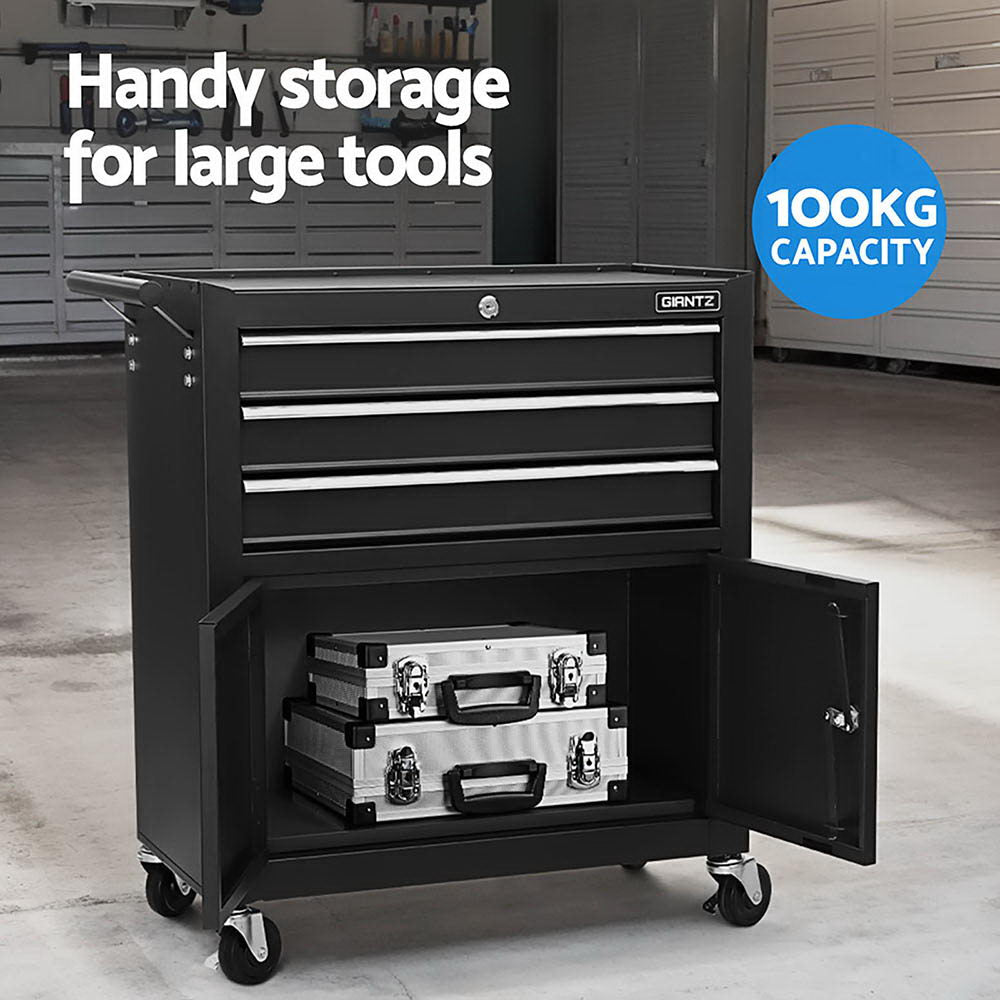 Giantz Tool Chest Trolley 12 Drawers Storage Cabinet Toolbox TB-12DR-93-BK