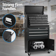 Giantz Tool Chest Trolley 12 Drawers Storage Cabinet Toolbox TB-12DR-93-BK