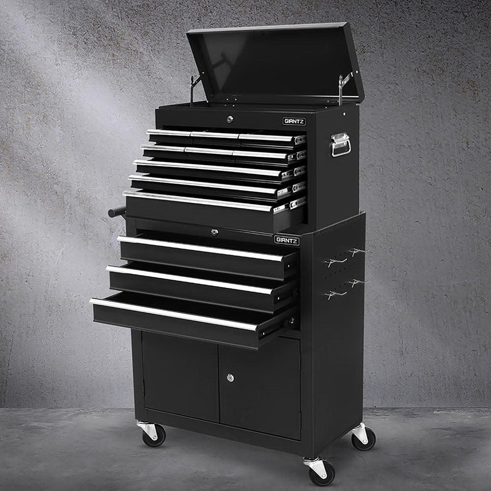 Giantz Tool Chest Trolley 12 Drawers Storage Cabinet Toolbox TB-12DR-93-BK