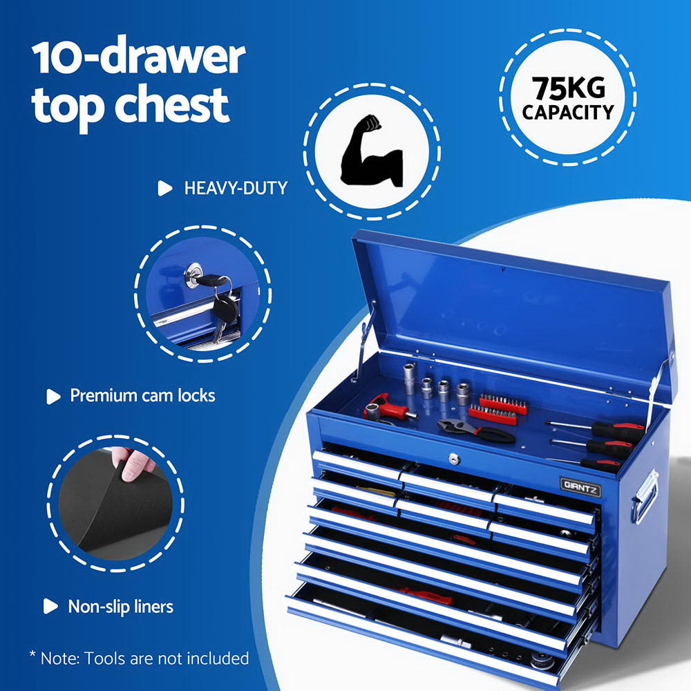 Giantz 15 Drawers Tool Chest Trolley Toolbox 2-in-1 Storage Blue TB-15DR-105-BL