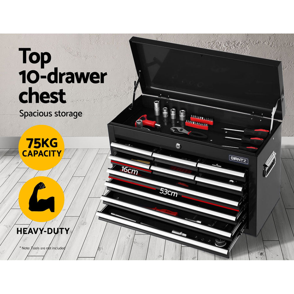 Giantz 16 Drawer Tool Box Cabinet Chest Trolley Toolbox Garage Storage Box TB-16DR-106-BK