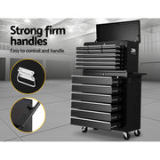 Giantz 16 Drawer Tool Box Cabinet Chest Trolley Toolbox Garage Storage Box TB-16DR-106-BK