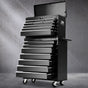 Giantz 16 Drawer Tool Box Cabinet Chest Trolley Toolbox Garage Storage Black TB-16DR-BK