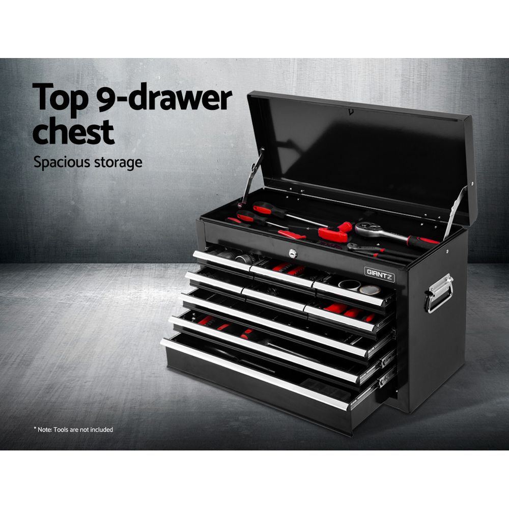 Giantz 16 Drawer Tool Box Cabinet Chest Trolley Toolbox Garage Storage Black TB-16DR-BK