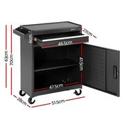 Giantz Tool Chest Trolley Cabinet Rolling Toolbox Garage Storage Tools organizer TB-1DR-DOOR-BK