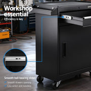 Giantz Tool Chest Trolley Cabinet Rolling Toolbox Garage Storage Tools organizer TB-1DR-DOOR-BK