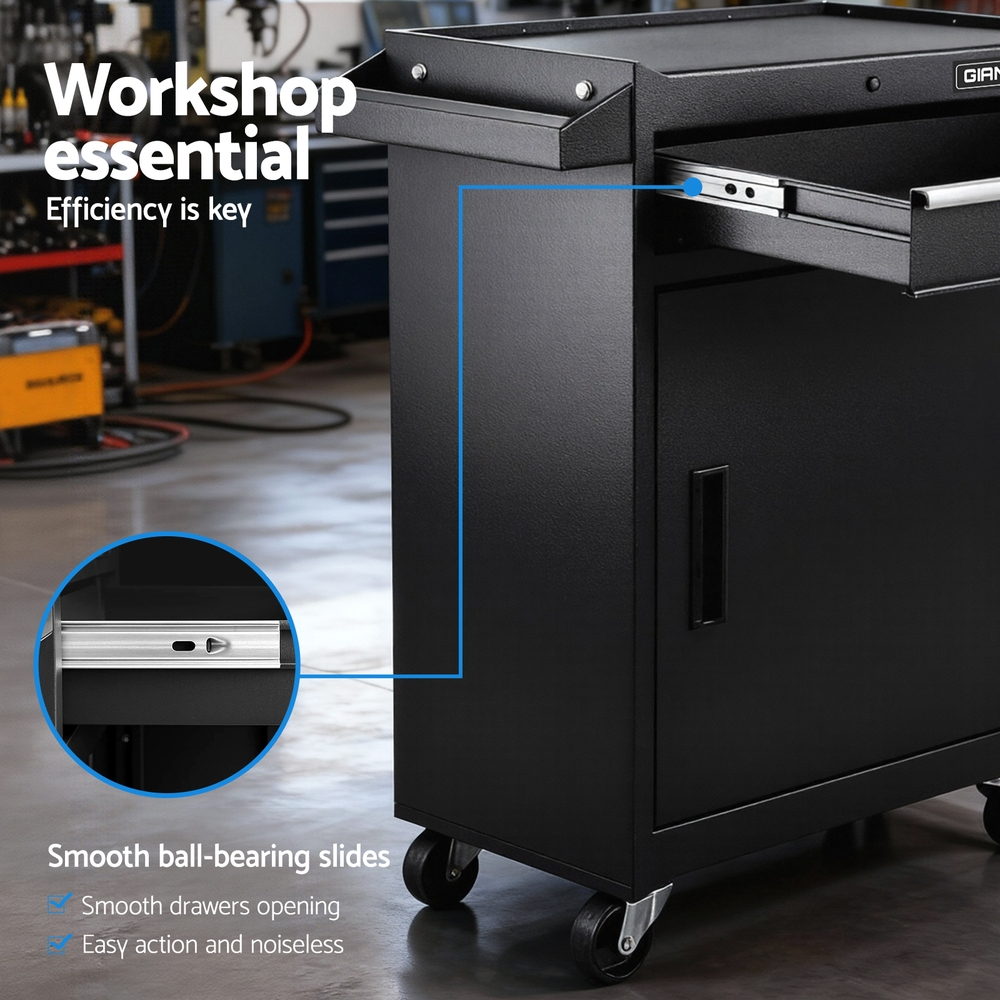Giantz Tool Chest Trolley Cabinet Rolling Toolbox Garage Storage Tools organizer TB-1DR-DOOR-BK