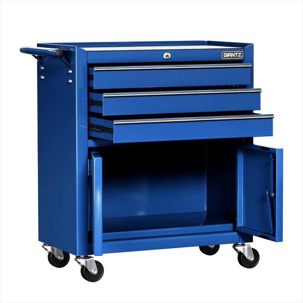 Giantz 3 Drawer Tool Box Cabinet Chest Toolbox Garage Storage Organiser TB-3DR-DOOR-BL