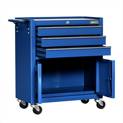 Giantz 3 Drawer Tool Box Cabinet Chest Toolbox Garage Storage Organiser TB-3DR-DOOR-BL