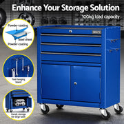Giantz 3 Drawer Tool Box Cabinet Chest Toolbox Garage Storage Organiser TB-3DR-DOOR-BL