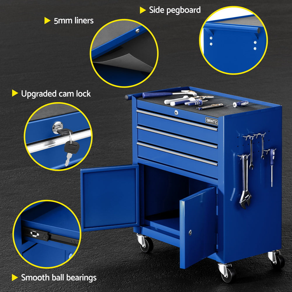 Giantz 3 Drawer Tool Box Cabinet Chest Toolbox Garage Storage Organiser TB-3DR-DOOR-BL