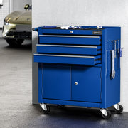 Giantz 3 Drawer Tool Box Cabinet Chest Toolbox Garage Storage Organiser TB-3DR-DOOR-BL