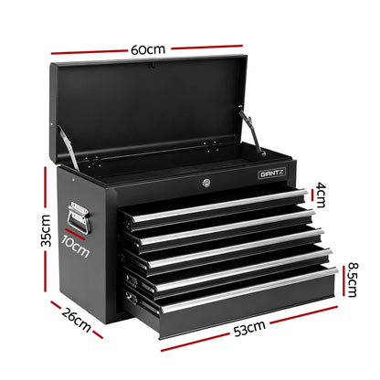 GIANTZ 5 Drawer Tool Chest Box Cabinet Lockable Garage Storage Organiser Black TB-5DR-CHEST-BK