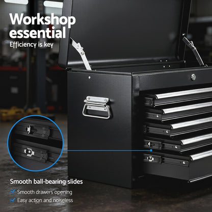 GIANTZ 5 Drawer Tool Chest Box Cabinet Lockable Garage Storage Organiser Black TB-5DR-CHEST-BK