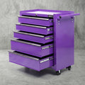 Giantz 5 Drawer Tool Chest Trolley Cabinet Toolbox Heavy Duty Garage Storage Organiser Purple TB-5DR-ROLL-PUR