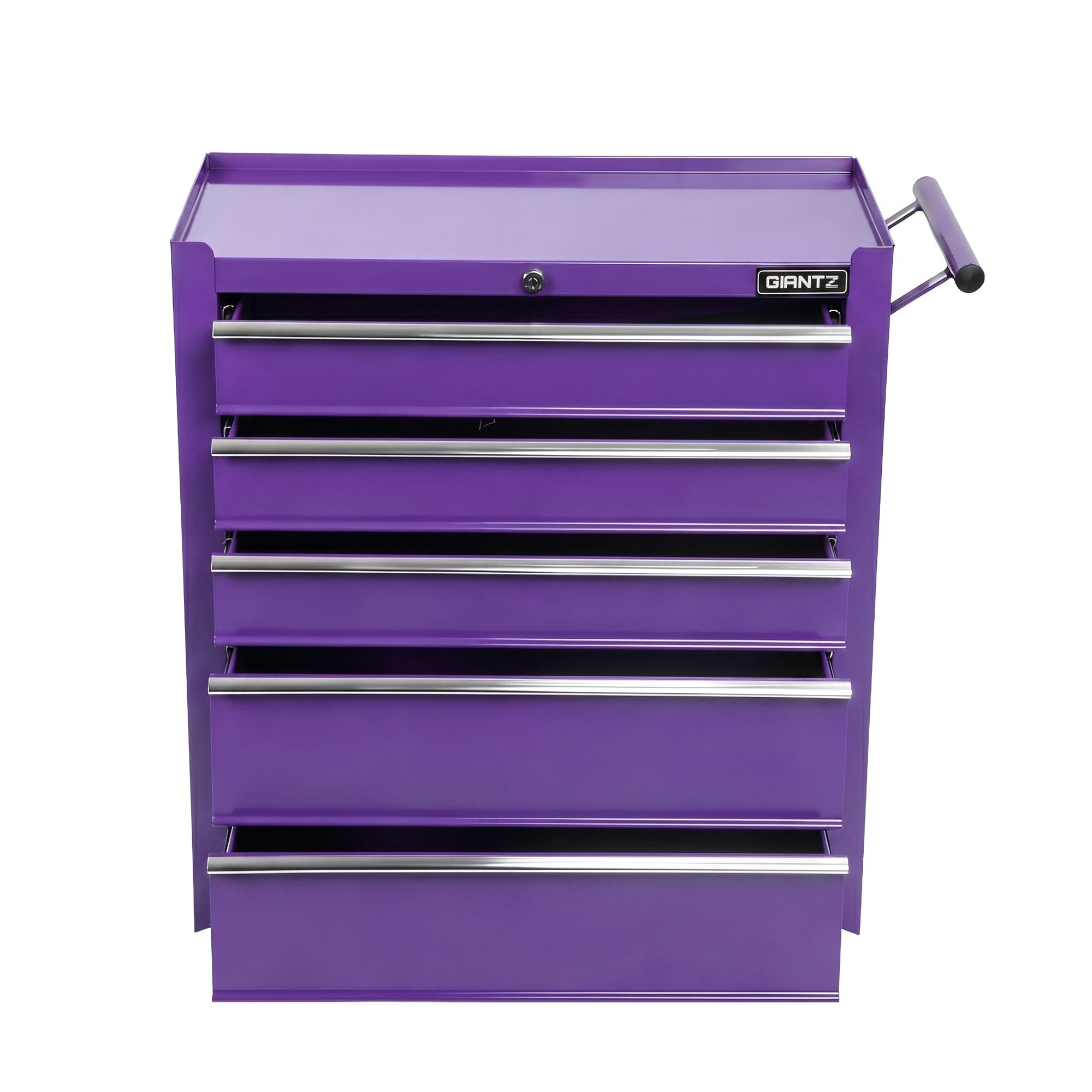 Giantz 5 Drawer Tool Chest Trolley Cabinet Toolbox Heavy Duty Garage Storage Organiser Purple TB-5DR-ROLL-PUR