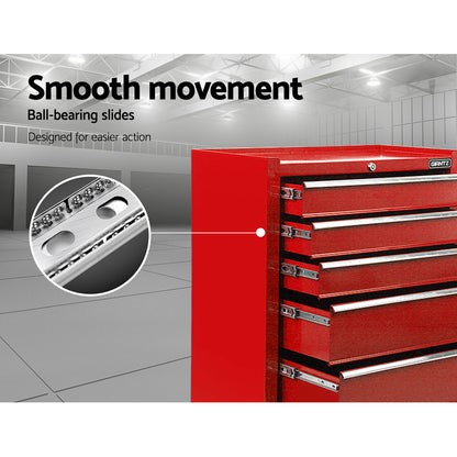 Giantz 5 Drawer Tool Box Cabinet Chest Trolley Box Garage Storage Toolbox Red TB-5DR-ROLL-RED