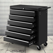 Giantz 6 Drawer Tool Box Cabinet Chest Trolley Cart Garage Toolbox Storage TB-6DR-ROLL-BK