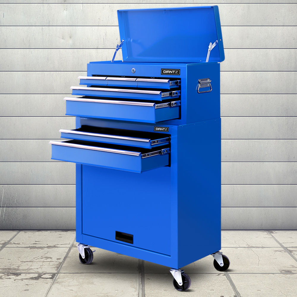 Giantz 7 Drawer Tool Box Cabinet Chest Trolley Toolbox Garage Storage Blue TB-7D-BL