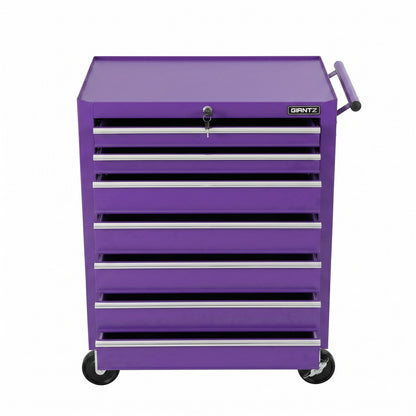 Giantz 7-Drawer Tool Chest Trolley Cabinet Toolbox Heavy Duty Garage Storage Organiser Purple TB-7DR-RL-PUR