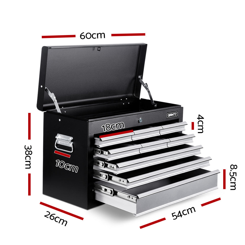 Giantz 9 Drawer Tool Box Cabinet Chest Toolbox Storage Garage Organiser Grey TB-9DR-CHEST-BKGY