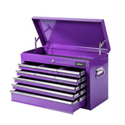 Giantz 9-Drawer Tool Cabinet Chest Toolbox Heavy Duty Garage Storage Organiser Purple TB-9DR-CHEST-PUR